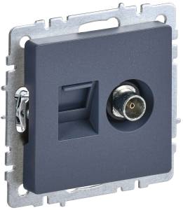 ТВ-розетка+Ethernet RJ45 IEK Brite BR-AK20-1-K35 маренго