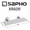 Полка SAPHO X-ROUND стеклянная, 600x130 мм, с хромированными держателями фото 2