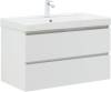 Тумба с раковиной Aquanet Vega 90 белый глянец
