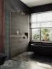 Душевая перегородка MaybahGlass MGD-728-5у 79x195, стекло бронза матовая 8 мм, профиль хром матовый