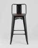 Набор из 6 полубарных стульев Stool Group Tolix YD-H675E-W LG-01 X6 черный глянцевый, темное дерево, со спинкой фото 10