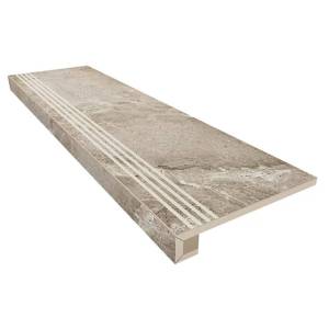 Ступень Ametis by Estima Kailas 34956 Set/Steptrade/KA02_NS/33x120/S1/Riser/KA02_NS/14,5x120 33x120 неполированная с бортиком+Подступенок 14.5x120