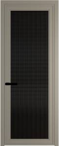 Межкомнатная дверь Profil Doors 1 AGP цвет профиля Никель матовый, стекло безопасное 6 мм мору черный 600x2000