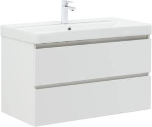 Тумба с раковиной Aquanet Vega 90 белый глянец