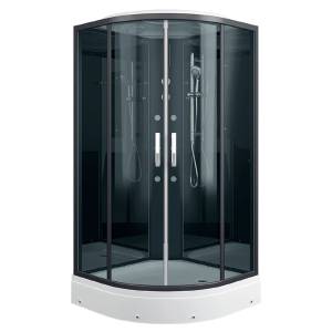 Душевая кабина Erlit ER571017-C2-RUS профиль черный стекло тонированное, 100x100x210