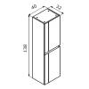 Шкаф-пенал Orka Likya 3001084 40 антрацит матовый, универсальный фото 5