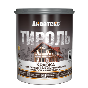 Краска для деревянных и минеральных фасадов и интерьеров Акватекс Тироль матовая база А 0.75 л