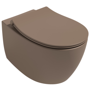 Унитаз подвесной Isvea Sentimenti Neo 10AR02010SV-2H безободковый, сиденье с микролифтом, коричневый матовый