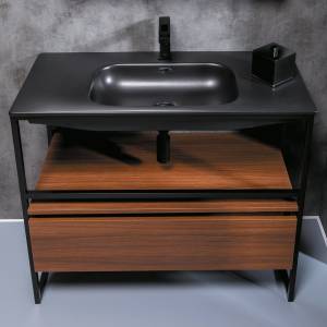 Тумба с раковиной Armadi Art Loft 120 dark wood, напольная