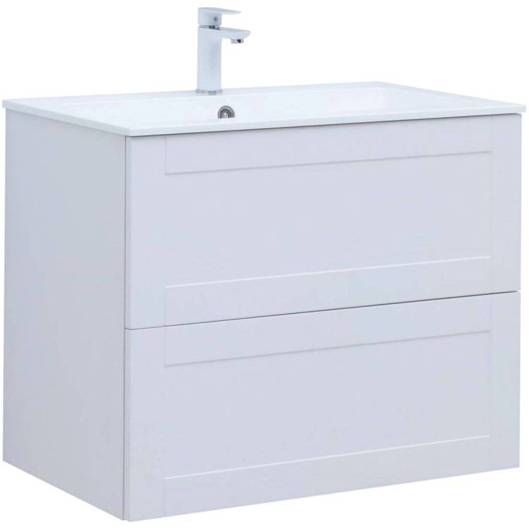 Тумба с раковиной Aquanet Терра 00313234 80 белый матовый