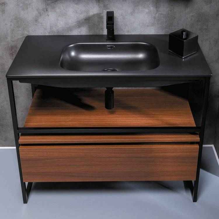 Тумба с раковиной Armadi Art Loft 120 dark wood, напольная
