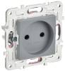 Розетка 1-местная с защитными шторками IEK Skandy SK-R13-10-K03 серый
