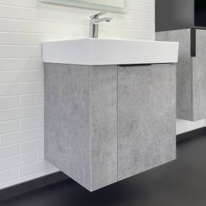 Тумба с раковиной Comforty Асти-60П 00-00019191 подвесная, бетон светлый