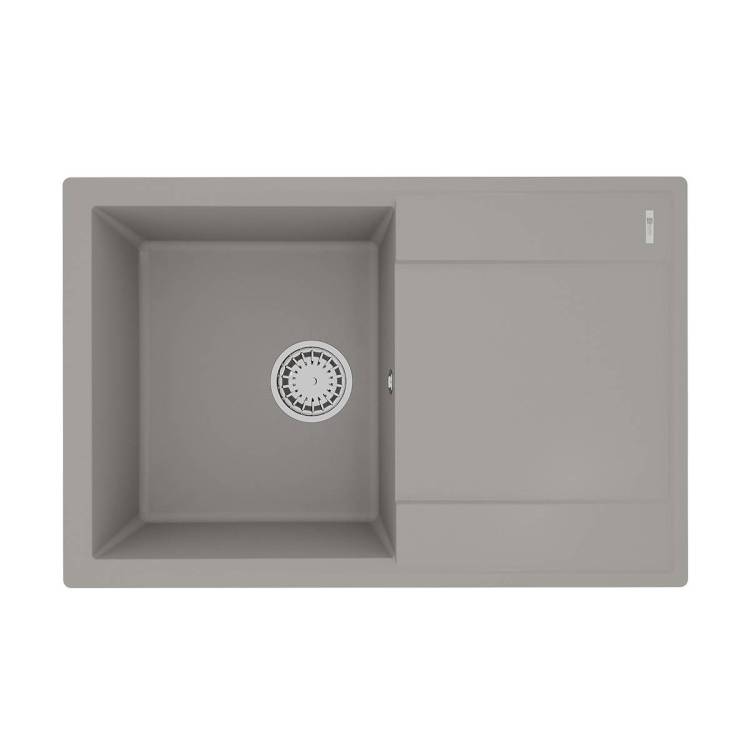 Кухонная мойка Lemark IMANDRA 760 9910027 врезная прямоугольная с крылом из кварцгранита грей