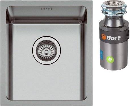 Комплект Мойка кухонная Seaman Eco Roma SMR-4438A + Измельчитель отходов Bort Titan 4000 Plus