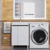 Тумба под раковину Uperwood Magenta 5930205157 под стиральную машину, напольная, с дверцами, белая, графит, 60 см фото 4