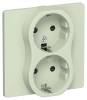 Розетка 2-местная с заземлением и шторками IEK Flite FI-R24C-16-1-K92 панг