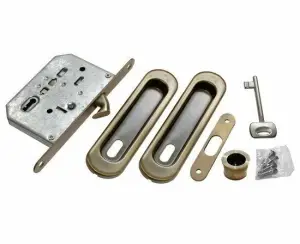 Замок для раздвижных дверей и шкафов-купе Morelli MHS150 L MHS150 L AB (Античная бронза)