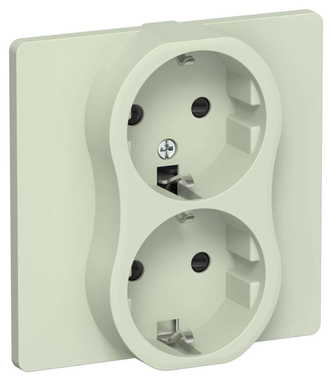 Розетка 2-местная с заземлением и шторками IEK Flite FI-R24C-16-1-K92 панг