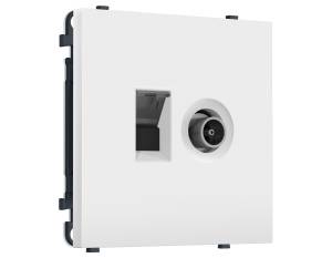 Комплект механизма компьютерной розетки+TV оконечной Ambrella Volt Sigma MS132510 белый матовый