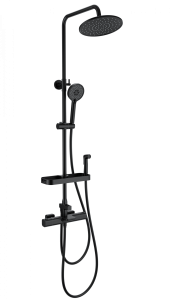Душевая стойка Wonzon & Woghand WW-C3017-A1-MB с термостатом, черный
