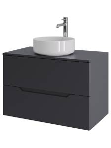 Тумба с раковиной Orange Line Li-80TugMDF+B09-360W графит матовый, 80.5 см