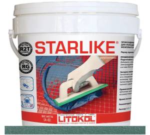 LITOKOL STARLIKE двухкомпонентная затирка на эпоксидной основе, гр.2, С.550 зел. сосна (5кг)