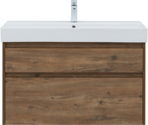Тумба с раковиной Aquanet Nova Lite 100 дуб рустикальный, 2 ящика