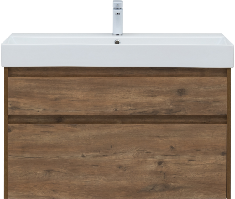 Тумба с раковиной Aquanet Nova Lite 100 дуб рустикальный, 2 ящика
