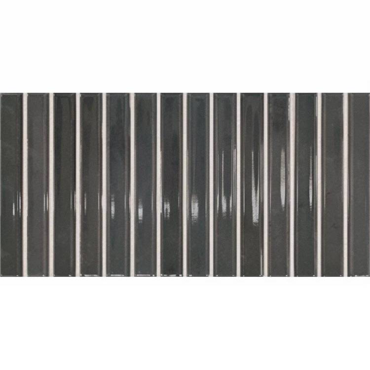 Керамическая плитка Dna Tiles Flash Bars 133477 Graphite 12.5x25