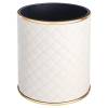 Мусорное ведро Geralis M-SWG1-S 6л, ромб стежка, белый, кант золото, внутренний цвет черный