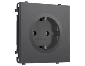 Комплект механизма электрической розетки с заземлением Ambrella Volt Sigma MS656010 антрацит серый