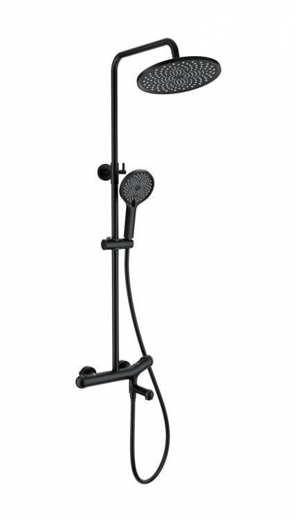 Душевая стойка Wonzon & Woghand WW-B3057-A-MB с термостатом, черный