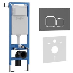 Система инсталляции для унитазов Iberica Blanca Esti-Q IB.001M.837 кнопка смыва серый матовый