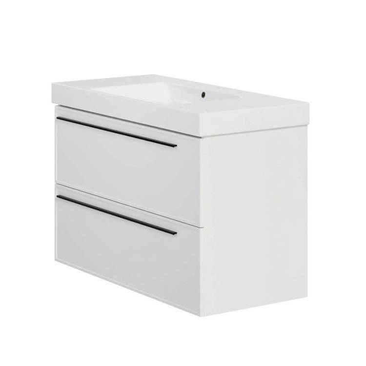 Тумба с раковиной La Fenice Elba Twin Bianco NFNC-01-ELB-B-100-2-3-100 белая матовая, 100 см