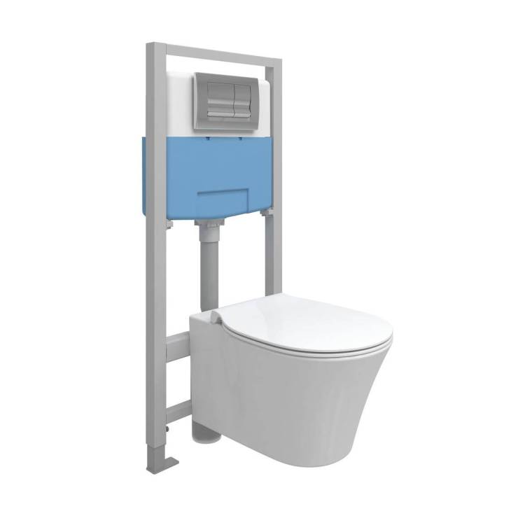 Унитаз с инсталляцией Ideal Standard Prosys Connect Air с механической панелью смыва, Euro White (Евробелый)