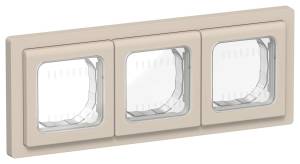 Рамка 3-постовая IEK Flite FI-M30-32-55-K88 льняной