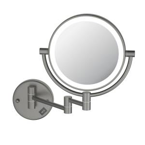 Косметическое зеркало Aquatek AQ4912BGM с подсветкой, 5х, черный хром шлифованный