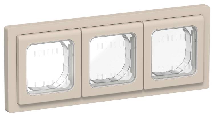 Рамка 3-постовая IEK Flite FI-M30-32-55-K88 льняной