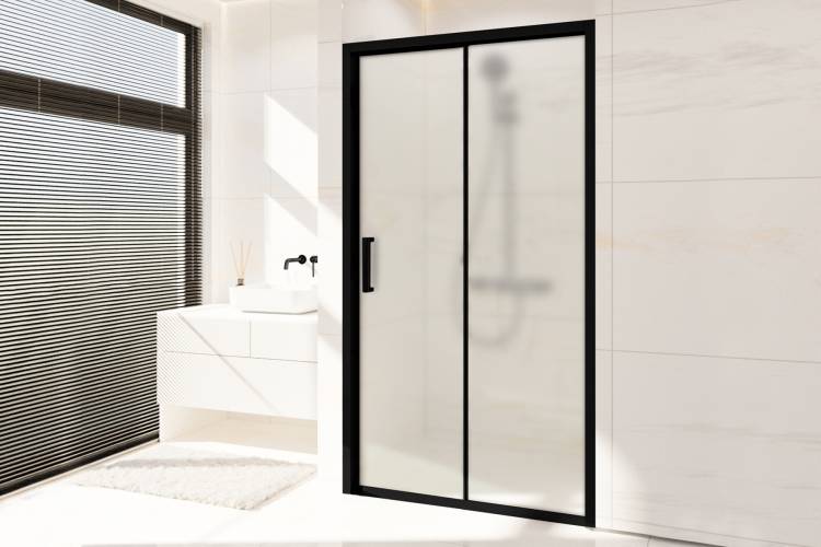 Душевая дверь в нишу Royal Bath Accord RB140HS-C-BL профиль черный, стекло матовое, 140x200