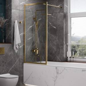 Шторка на ванну Wasserkraft Abens 20W01-80BG 80x160 Золото матовое