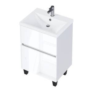 Тумба под раковину 1MarKa Aris Ц0000035775 белая аляска, белый глянец, 59x44x87