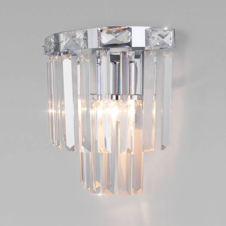 Настенный светильник Eurosvet Elegante 10130/1 хром/прозрачный хрусталь Strotskis