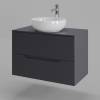 Тумба с раковиной Orange Line Li-80TugMDF+B07-420W графит матовый, 80.5 см фото 3