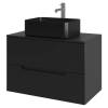 Тумба с раковиной Orange Line Li-80TubMDF+B02-460MB черная матовая, 80.5 см