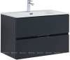 Тумба с раковиной Aquanet Алвита New 80 2 ящика антрацит