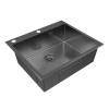 Мойка кухонная Paulmark Kroner-Edge 59 PM775951-GM Вороненая Сталь, 59x51 фото 2
