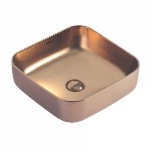 Раковина Abber Rechteck AC2211MRG 39 см, розовое золото матовая