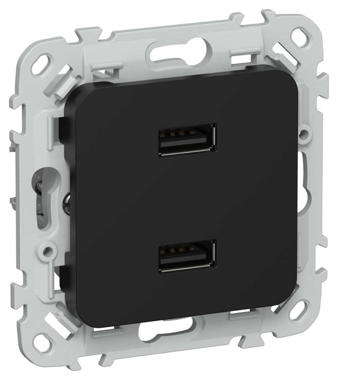 Розетка USB type A+A IEK Flite FI-U21-D31-K02 черный