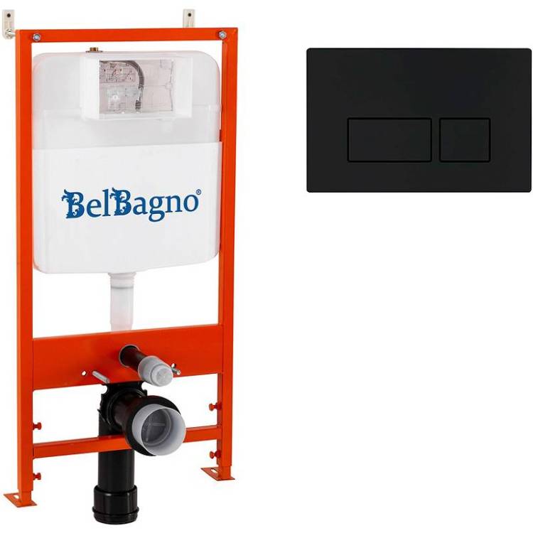 Система инсталляции для унитазов BelBagno BB026/BB044NERO кнопка черная